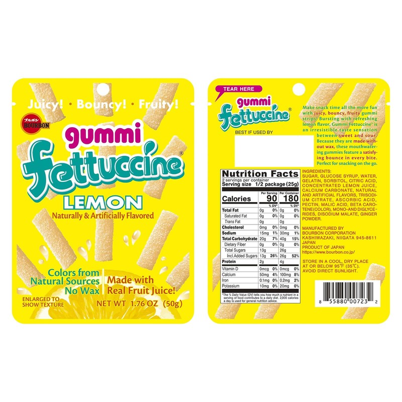 Fettuccine Gummi Lemon (10-pack) (Lemon)