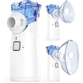 Portable Nebulizer - Nebulizer Machine for Adults and Kids Travel and Household Use, Handheld Mesh Nebulizer for Breathing Problems - Color: Blue-apowus