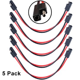 Wadoy 2 Pin Quick Disconnect Wire Harness SAE Connector (5 pack) ，Heavy Duty Cable 12" 12 Gauge 12V Quick Connect