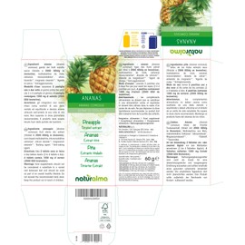 Pineapple (Ananas Comosus) Fruit Stems Naturalma | 2500 GDU/g Bromelain | 120 Tablets of 500 mg | Dietary Supplement with Titrated Extract and Concentrate | Vegan