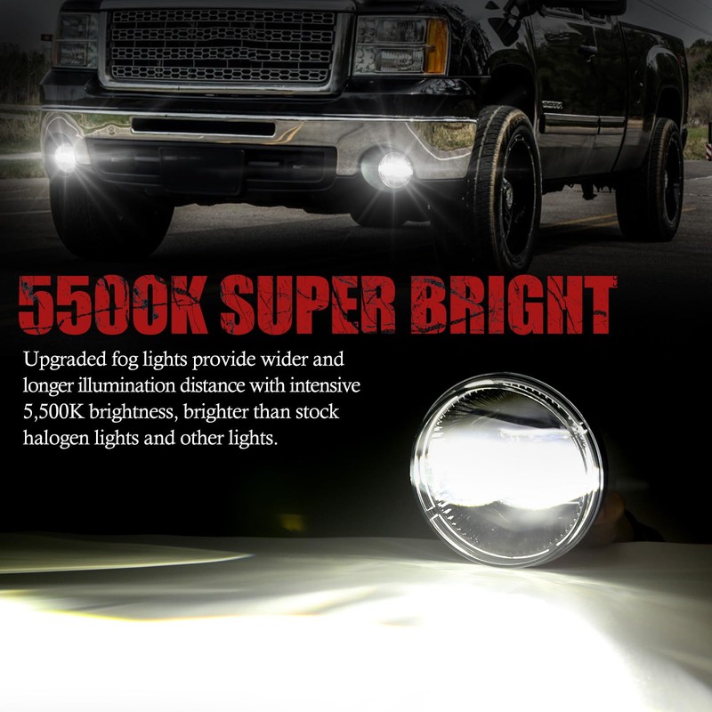 BUNKER INDUST LED Fog Lights for 2007-2013 GMC Sierra 1500/2007-2014