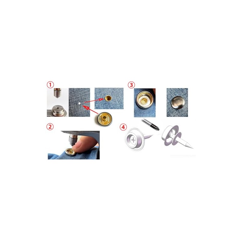 RERI Press Studs with Pliers Set of 40 15 mm