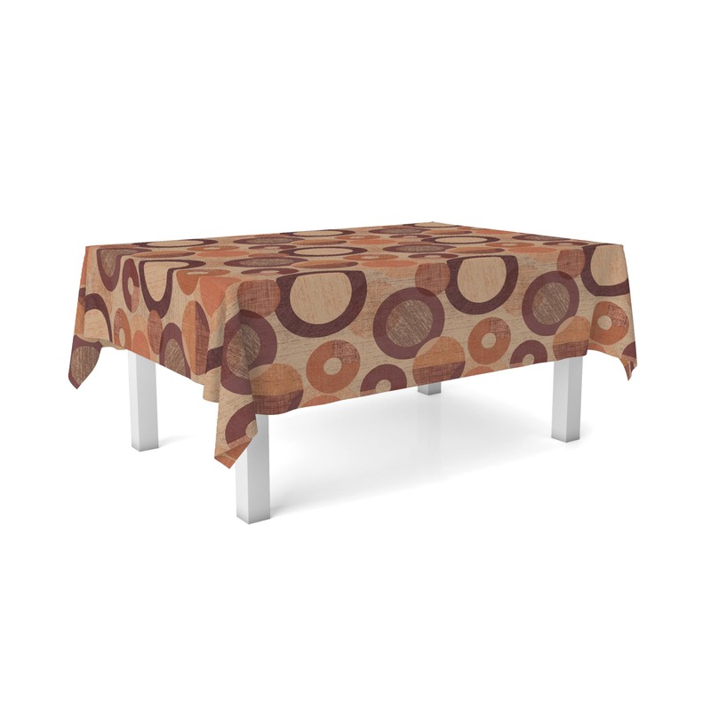 Martina Home Tambre Orange Oilcloth Tablecloth Round 140cm