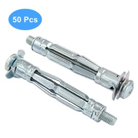Seimneire 50 Pcs M5 x 52mm Heavy Duty Bolt, Hollow Drive Wall Anchor Screw Zinc Plated Steel Bolt, Anchor Screw Molly Bolts for Plaster Walls Tiles Drywall