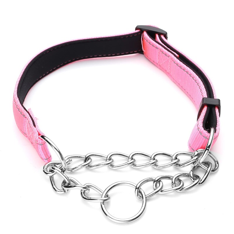 PUROAYET Martingale Dog Collar Wide 2.5CM(0.98inch) Reflective Nylon with Stainless