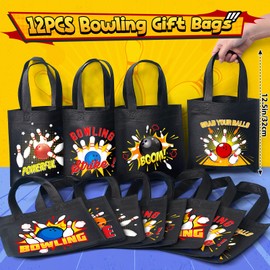 Cleboen Pack of 86 Bowling Party Bags Children's Birthday Medals Bowling Bowling Ball Key Ring Party Bags Stickers Give Aways for Souvenir Children Bowling Pinata Filling Guest Gifts