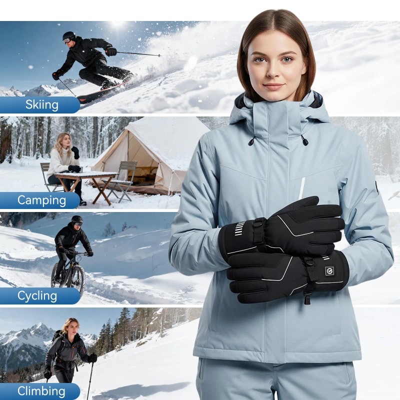 Cold Weather Winter Electric Glove Finger Heating Adjustable Temperature Touchscreen
