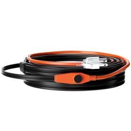 30FT 7W/FT Pipe Heating Cable with Built-in Thermostat Water Pipe Heat Tape for PVC Hose Metal Protection Heat Blankets HeatersDefault: Default