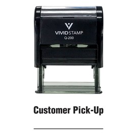 Customer Pick-up Self Inking Rubber Stamp (Black Ink) - Medium (2 Pack)