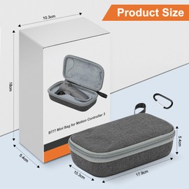 SYACHI Carrying Case for DJI Avata 2 Drone Body for RC Motion 3 Avata 2 Bag RC Motion 3 Bag Shockproof Storage Bag Travel Hard Case Handbag with Carabiner, black, RC Motion 3