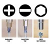 GreatNeck SD4BC 6-in-1 Screwdriver Multi Tool, 2 Flat Head Bits,