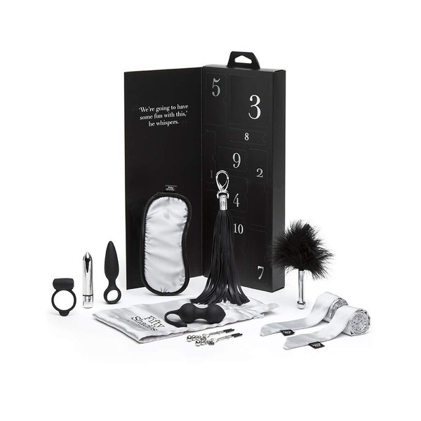 Fifty Shades of Grey Pleasure Overload 10 Days of Play Couple's Gift Set - Includes Sensual Toys and Bondage Play Accessories