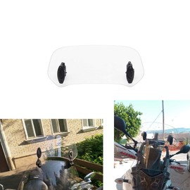 Motorcycle Windscreen Universal Clamp-On Variable Windscreen Spoiler Extension (Transparent Colour)