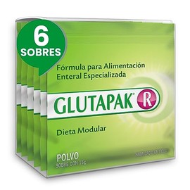 Glutapak-R, Pack c/ 6 sobres con 15g cada uno. Probiótico con Glutamina para el manejo dietario de alteraciones gastro-intestinales.