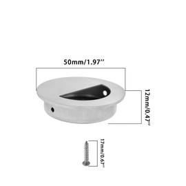 TTZEZE 2 Pack Closet Door Finger Pulls, Hidden Concealed Recessed Sliding Door Pull Handle, Stainless Steel Round Closet Knob Flush Finger Cabinet Pull Handles 50 x 12mm