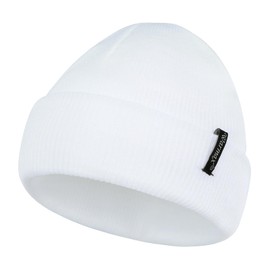 PONCEAU Unisex Baby Beanie Child Soft Winter Hats Knitted Hat Boys and Girls Warm Winter Hat Newborn, White