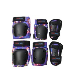 Kiddimoto Kids Elbow Knee Pads Set. Protective Gears for children skating mtb skateboard street sport biking and scooter with Elbow Knee Wrist Guards Pads