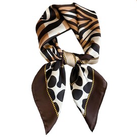 27 inch Silk Feeling Scarf Square Hair Scarf Satin Head Scarf Fashion Leopard Zebra Print Neck Scarfs for Women