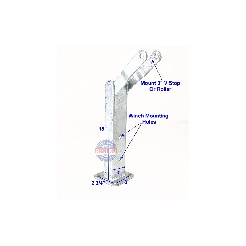 Sturdy Built Boat Trailer Galvanized Winch Mount with Roller Bracket