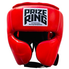 PRIZE RING "Professional SX" Genuine Leather Headgear Red (L)