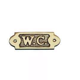 BuildingSigns.com Brass W.C. Sign - Brass Restroom Sign-Brass Door Sign-REF24-102