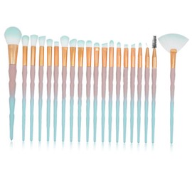 Baluue 20-Piece Diamond Handle Makeup Brush Set Soft Synthetic Eye Shadow and Eyebrow Brushes for Beauty Enthusiasts for Professional Makeup Application
