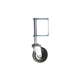 Shepherd Hardware 8735 Hard Rubber Spring Gate Caster with Universal Mount, 5-Inch Wheel, 220-lb Load Capacity, Black