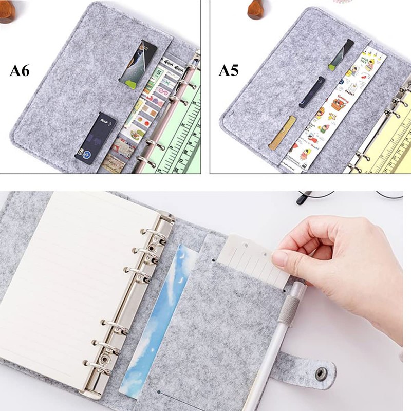 Jalach Felt Ring Binder A5 A6 Refillable A6 A5 Binder
