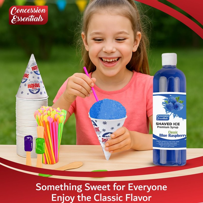 Concession Essentials – Complete Snow Cone Starter Kit – Includes