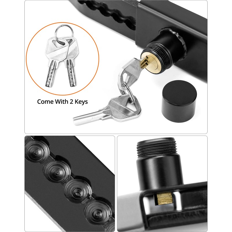 QWORK Shipping Container Lock, 2 Pack 9.8" to 17.3" Adjustable