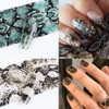 Snake Print Holographic Nail Foil Transfer Stickers Decals, Python Skin