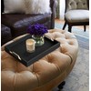 HofferRuffer Faux Leather Rectangle Serving Tray Decor Platter with Gold