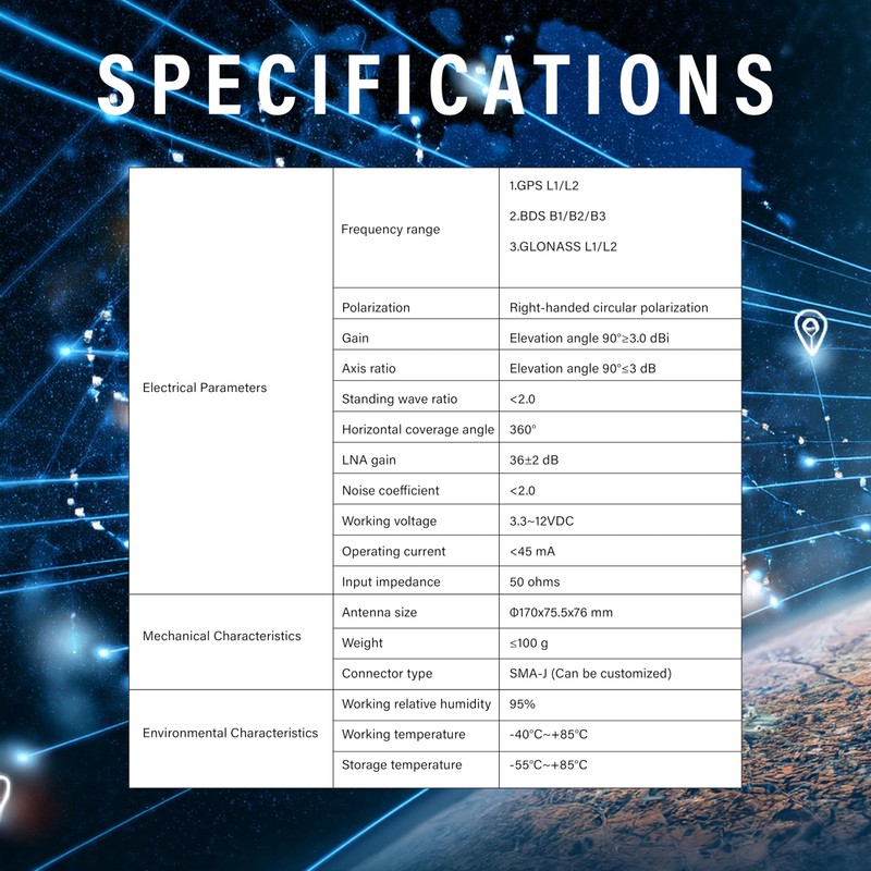 GPS BDS GLONASS Receiver Module, SBY3703A External Antenna Seven-Band Receiving