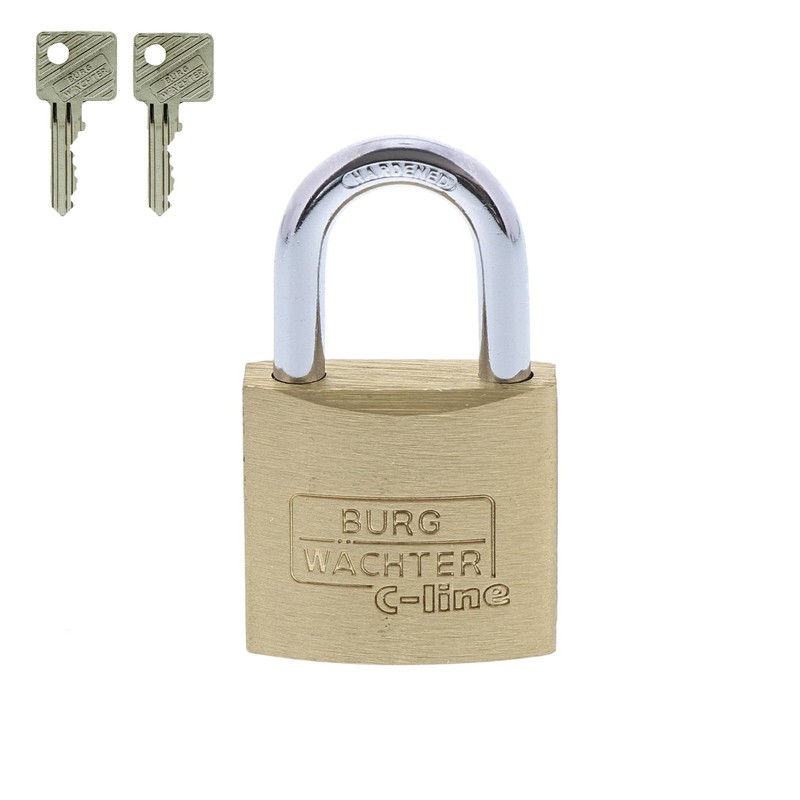 Burg Wächter 222 30 Brass Padlock 30mm-222 SB, Gold, Silver