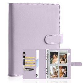 Carpeta para Tarjetas Fotográficas A5, Álbum de 6 Anillos con 200 Ranuras | Cubierta de PU, Cierre Magnético de Hebilla, Coleccionista de Tarjetas de 