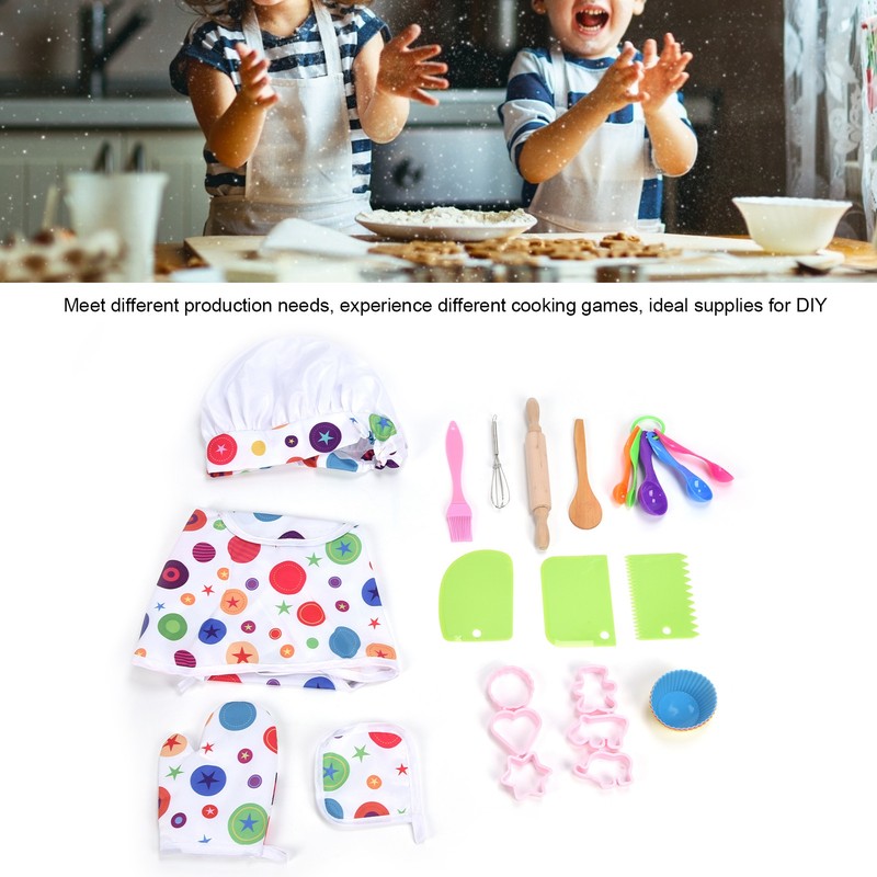 26 Pcs Children Chef Set Washable Safe Kids Chef Role