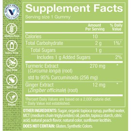 Turmeric Gummies with Curcumin ? Standardized to 95% Curcuminoids ? Antioxidant Support ? Peach (60 Gummies)