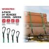 WORKPRO 24 Inch Bungee Cords with Hooks, 4 Pack Superior