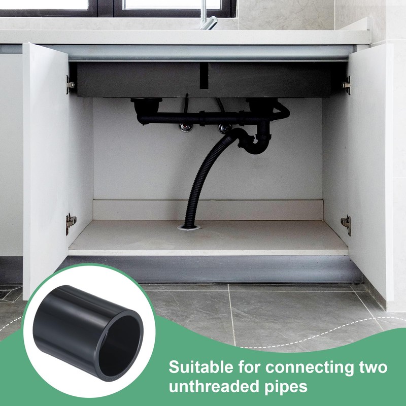 M METERXITY 1-Pack PVC Pipe Coupling Adapter, 2" Straight Coupling