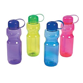 Fun Express - 24 Oz Contoured Water Bottle - Party Supplies - Drinkware - Water Bottles & Canteens - 12 Pieces