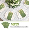 50Pcs Disposable Linen-Feel Dinner Napkins with Built-in Flatware Pockets Sage