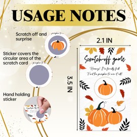 Thanksgiving Games -50 Pack, Scratch Off Thanksgiving Party Game, Trivia Party Activity For Groups Family Adults Festive Raffle Tickets, Holiday Games Ideas Activities Supplies, A14