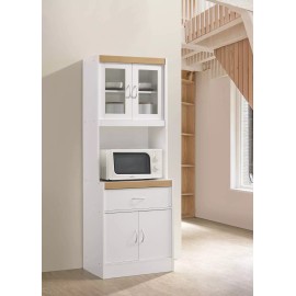Hodedah KITCHEN MICROWAVE CABINET Kitchen Storage | Multiple Wooden Finishes - Cherry
