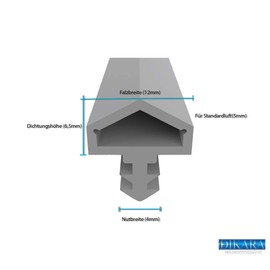 Door Seal With Anti-Expansion Thread, 4 mm Groove Width, 7 mm Groove Depth, 12 mm Fold, Quick To Install, High-Quality House Door Seal, Rubber Seal, Door Stop Seal