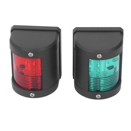 2Pcs LED Navigation Light PC Starboard Green Port Red 112.5° Beam Angle IP54 Waterproof 2NM Marine Boat Light 12V 24VDC
