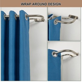 Hosmile Double Curtain Rods, 28-48 Inch, Brushed Nickel, Metal, Wall Mounted, Room Darkening, Curtain Rod