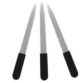 Housoutil Professional Manicure Tools 3pcs Stainless Steel Nail Files Coarse Fine Grit for Natural Artificial Nails