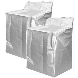 2Pack Washer and Dryer Covers, Portable Washer Cover with Zipper Design Dustproof & Waterproof & Anti-UV Laundry Covers, Washing Machine Cover Fit for Most Top Load Machine(Silver)