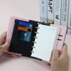 A7 Binder Refillable Planner Notebook 6 Ring, Portable Leather Organizer