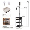 BAMGROW Floor Lamp with End Table, Side Table with Lamp